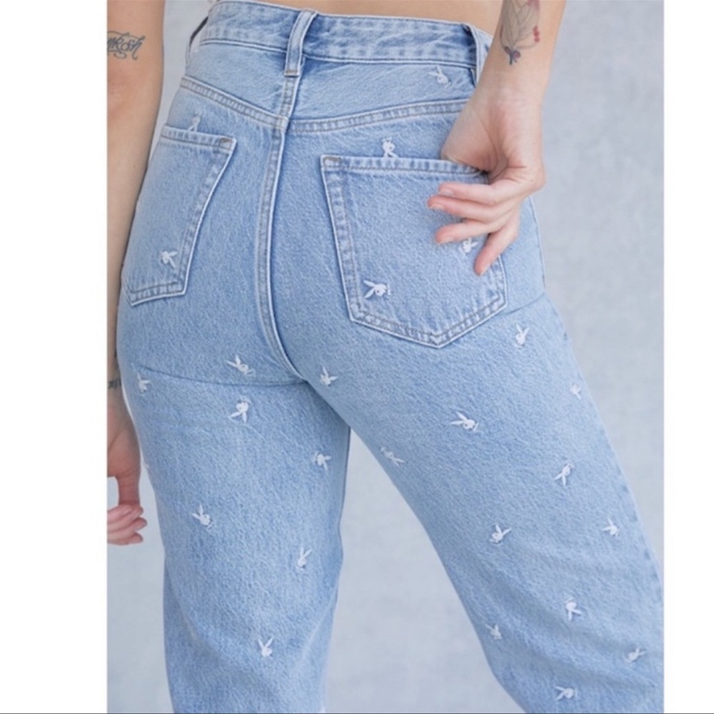 Playboy Raining Bunnies '90s Boyfriend Jeans. Size 24